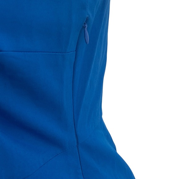 Boden Women's Sleeveless Lined Sheath Dress Blue Bow Box Pleat Scoop Neck Size 6 - Picture 4 of 8